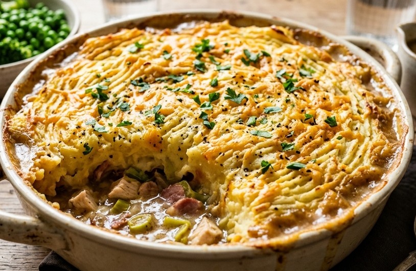 Healthy Chicken and Bacon Cottage Pie Recipe