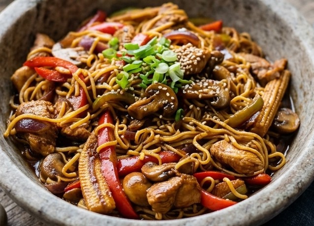 Healthy Sweet & Savory Cola Chicken Noodles (Easy Stir-Fry Recipe)
