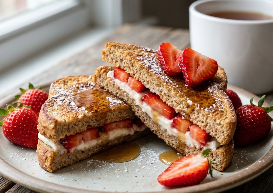 Healthy Stuffed Berry French Toast (Under 200 Calories!)