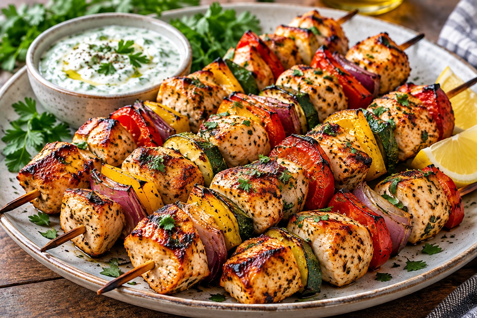 Air Fryer Chicken and Vegetable Skewers (Easy Family Dinner)